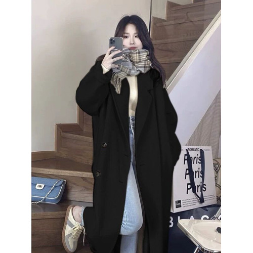 燕麥色呢子大衣女2025秋冬季新款高級感小個子羽絨內膽羊毛呢外套