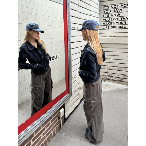 川川也美式做舊修身牛仔夾克外套女復古短款春秋新款上衣cleanfit 川川也美式做舊修身牛仔夾克外套女復古短款春秋新款上衣cleanfit