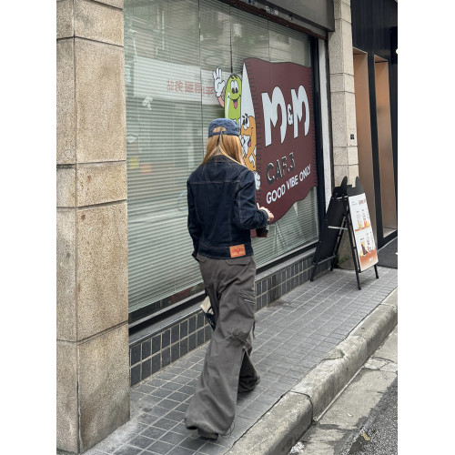 川川也美式做舊修身牛仔夾克外套女復古短款春秋新款上衣cleanfit 川川也美式做舊修身牛仔夾克外套女復古短款春秋新款上衣cleanfit