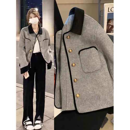 超好看小香風毛呢外套女春秋爆款大碼胖mm高級感夾棉短款呢子大衣 超好看小香風毛呢外套女春秋爆款大碼胖mm高級感夾棉短款呢子大衣