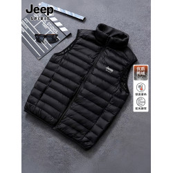 吉普男士輕薄羽絨馬甲男款馬夾新款秋冬季內膽保暖男裝背心羽絨服