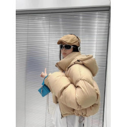 2025年新款羽絨服女韓版小個子加厚保暖冬季外套白鴨絨短款麵包服