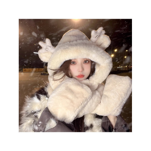 加絨抗寒保暖東北哈爾濱專用毛衣羽絨服2025新款女秋冬外穿龍帽子