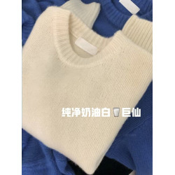 玫紅色浣熊絨毛衣女冬季秋冬慵懶風設計感小衆高級感套頭針織上衣