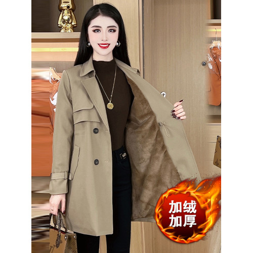 加絨加厚風衣女2024秋冬新款時髦洋氣顯瘦中長款小個子百搭厚外套 加絨加厚風衣女2024秋冬新款時髦洋氣顯瘦中長款小個子百搭厚外套