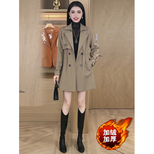 加絨加厚風衣女2024秋冬新款時髦洋氣顯瘦中長款小個子百搭厚外套 加絨加厚風衣女2024秋冬新款時髦洋氣顯瘦中長款小個子百搭厚外套