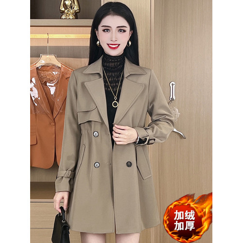 加絨加厚風衣女2024秋冬新款時髦洋氣顯瘦中長款小個子百搭厚外套 加絨加厚風衣女2024秋冬新款時髦洋氣顯瘦中長款小個子百搭厚外套
