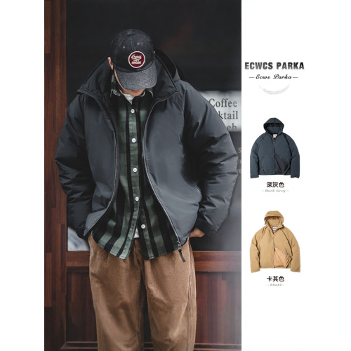 馬登工裝美式復古連帽夾克羽絨服白鴨絨加厚保暖防寒防風外套男冬 馬登工裝美式復古連帽夾克羽絨服白鴨絨加厚保暖防寒防風外套男冬