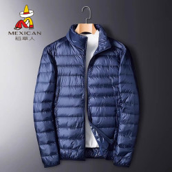 稻草人羽絨服男士春秋冬季新款白鴨絨輕薄立領連帽休閒保暖外套