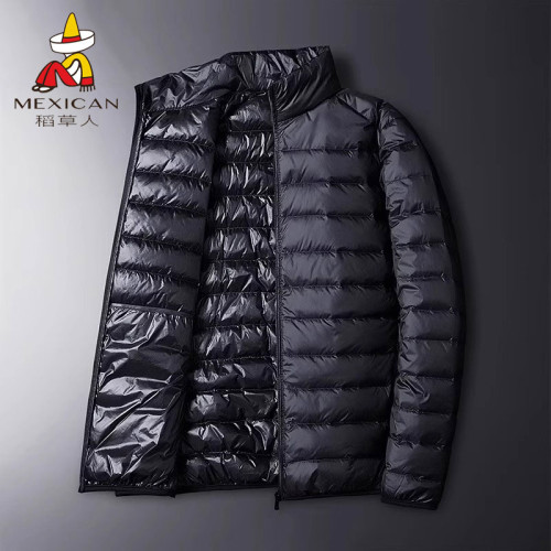 稻草人羽絨服男士春秋冬季新款白鴨絨輕薄立領連帽休閒保暖外套 稻草人羽絨服男士春秋冬季新款白鴨絨輕薄立領連帽休閒保暖外套