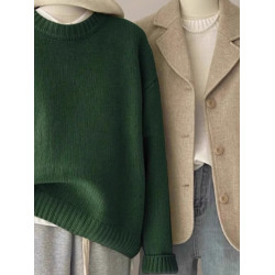 2025秋冬新款軟糯黃色毛衣女外穿加厚馬海毛寬松慵懶風套頭針織衫