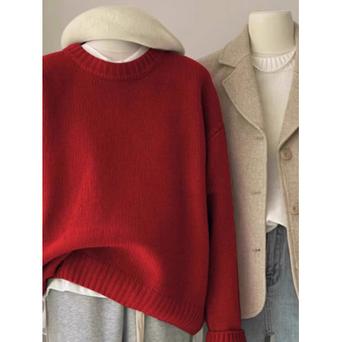 2025秋冬新款軟糯黃色毛衣女外穿加厚馬海毛寬松慵懶風套頭針織衫 2025秋冬新款軟糯黃色毛衣女外穿加厚馬海毛寬松慵懶風套頭針織衫