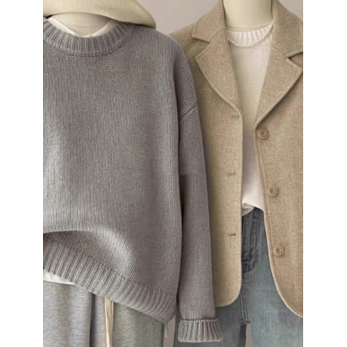 2025秋冬新款軟糯黃色毛衣女外穿加厚馬海毛寬松慵懶風套頭針織衫 2025秋冬新款軟糯黃色毛衣女外穿加厚馬海毛寬松慵懶風套頭針織衫