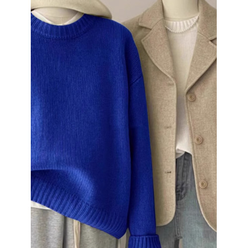 2025秋冬新款軟糯黃色毛衣女外穿加厚馬海毛寬松慵懶風套頭針織衫 2025秋冬新款軟糯黃色毛衣女外穿加厚馬海毛寬松慵懶風套頭針織衫