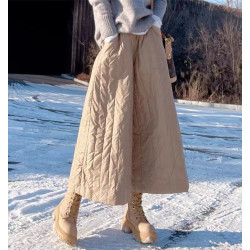 加厚保暖八分休閒時尚裙褲女秋冬季新款設計感慵懶風寬松羽絨褲潮