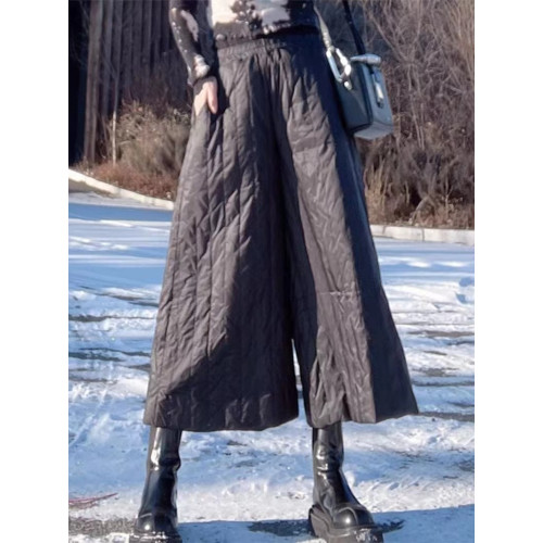 加厚保暖八分休閒時尚裙褲女秋冬季新款設計感慵懶風寬松羽絨褲潮 加厚保暖八分休閒時尚裙褲女秋冬季新款設計感慵懶風寬松羽絨褲潮