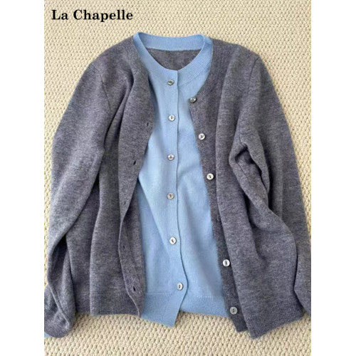 拉夏貝爾格雷系假兩件圓領針織衫女秋季不起球毛衣曡穿內搭上衣 拉夏貝爾格雷系假兩件圓領針織衫女秋季不起球毛衣曡穿內搭上衣