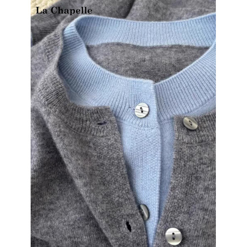 拉夏貝爾格雷系假兩件圓領針織衫女秋季不起球毛衣曡穿內搭上衣 拉夏貝爾格雷系假兩件圓領針織衫女秋季不起球毛衣曡穿內搭上衣