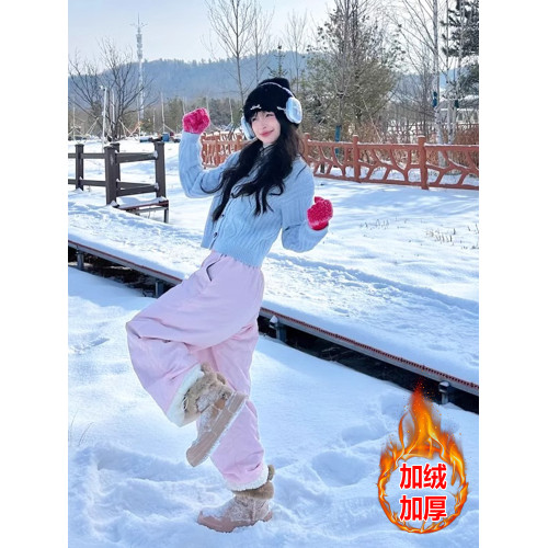 東北哈爾濱雪鄕極寒羽絨棉褲女加絨加厚抗寒零下40度旅遊防寒裝備 東北哈爾濱雪鄕極寒羽絨棉褲女加絨加厚抗寒零下40度旅遊防寒裝備