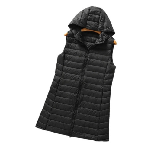 優品秋冬輕薄修身羽絨服連帽羽絨馬甲女中長款背心大衣白鴨絨保暖 優品秋冬輕薄修身羽絨服連帽羽絨馬甲女中長款背心大衣白鴨絨保暖