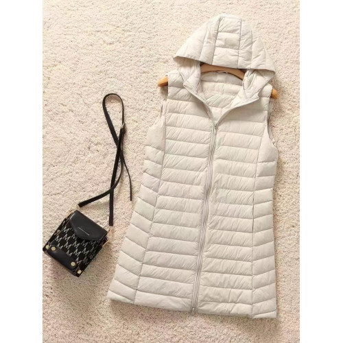 優品秋冬輕薄修身羽絨服連帽羽絨馬甲女中長款背心大衣白鴨絨保暖 優品秋冬輕薄修身羽絨服連帽羽絨馬甲女中長款背心大衣白鴨絨保暖