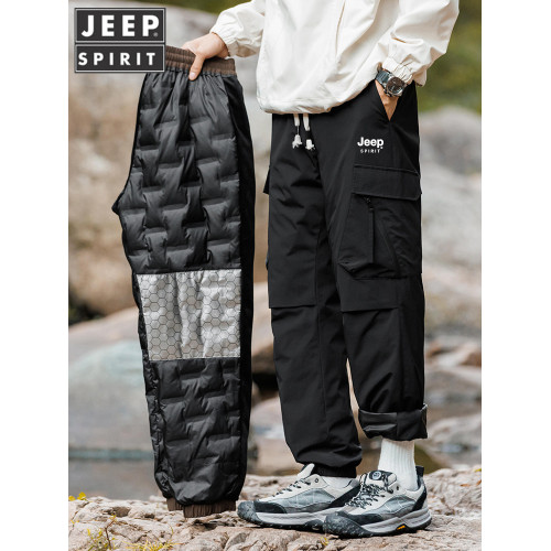 JEEP沖鋒羽絨褲男款登山長褲2025新款冬季戶外三防耐磨防寒工裝褲 JEEP沖鋒羽絨褲男款登山長褲2025新款冬季戶外三防耐磨防寒工裝褲