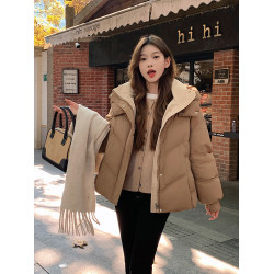 鴨鴨羽絨服女短款2025新款冬季時尚寬松顯瘦小個子加厚白鴨絨外套