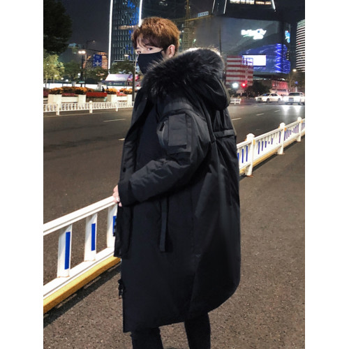 中長款情侶羽絨服2025新款連帽毛領時尚寬松男女款保暖加厚外套潮 中長款情侶羽絨服2025新款連帽毛領時尚寬松男女款保暖加厚外套潮