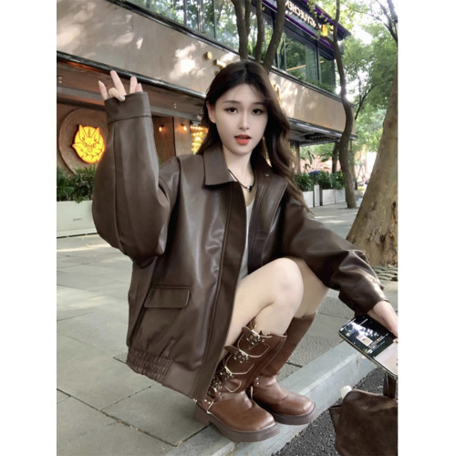 小香風皮衣短外套2025女士新款秋季美式爆款小個子皮夾克上衣女裝 小香風皮衣短外套2025女士新款秋季美式爆款小個子皮夾克上衣女裝