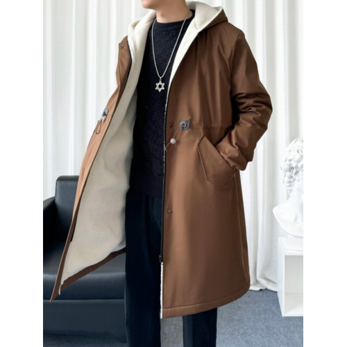 風衣外套男中長款加絨加厚大衣2025秋冬情侶馬甲休閒連帽帥氣潮牌 風衣外套男中長款加絨加厚大衣2025秋冬情侶馬甲休閒連帽帥氣潮牌