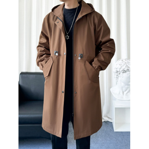 風衣外套男中長款加絨加厚大衣2025秋冬情侶馬甲休閒連帽帥氣潮牌 風衣外套男中長款加絨加厚大衣2025秋冬情侶馬甲休閒連帽帥氣潮牌