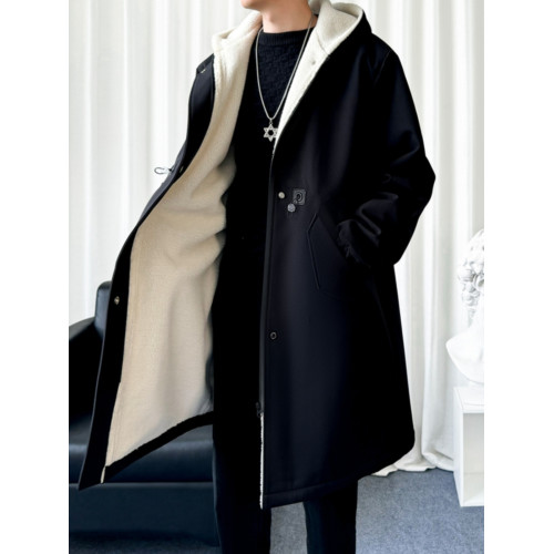 風衣外套男中長款加絨加厚大衣2025秋冬情侶馬甲休閒連帽帥氣潮牌 風衣外套男中長款加絨加厚大衣2025秋冬情侶馬甲休閒連帽帥氣潮牌