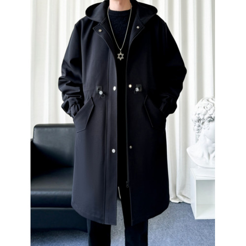 風衣外套男中長款加絨加厚大衣2025秋冬情侶馬甲休閒連帽帥氣潮牌 風衣外套男中長款加絨加厚大衣2025秋冬情侶馬甲休閒連帽帥氣潮牌