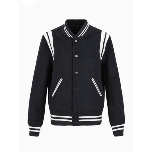 黑色棒球服外套女加厚春秋季2025新款美式復古學院風毛呢夾克上衣 黑色棒球服外套女加厚春秋季2025新款美式復古學院風毛呢夾克上衣