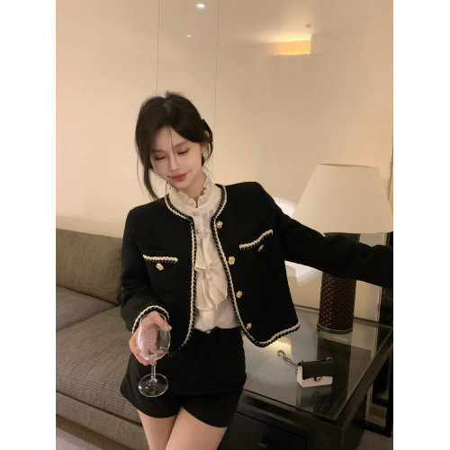 富家千金風短款外套女秋冬2025高級感法式小香風名媛上衣復古洋氣 富家千金風短款外套女秋冬2025高級感法式小香風名媛上衣復古洋氣