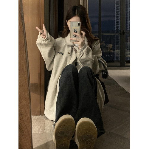 毛呢外套女2025秋冬款寬松百搭設計感小衆美式復古翻領夾克棒球服 毛呢外套女2025秋冬款寬松百搭設計感小衆美式復古翻領夾克棒球服