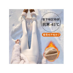 2025新款冬哈爾濱穿搭抗寒保暖鯊魚褲加絨羽絨服女款中長款小個子