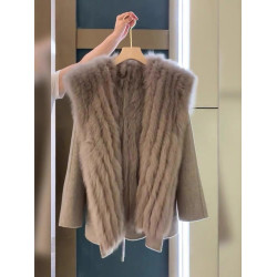 高級感超好看女裝小香風呢子大衣加絨加厚咖色鬭篷毛呢外套秋冬款