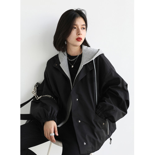 小個子假兩件短外套女2025春秋冬季新款韓系加厚休閒夾克風衣棉服 小個子假兩件短外套女2025春秋冬季新款韓系加厚休閒夾克風衣棉服