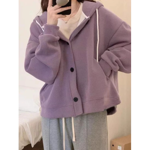 胖妹妹300斤慵懶風連帽外套女2024秋冬新款寬松顯瘦百搭開衫衛衣 胖妹妹300斤慵懶風連帽外套女2024秋冬新款寬松顯瘦百搭開衫衛衣