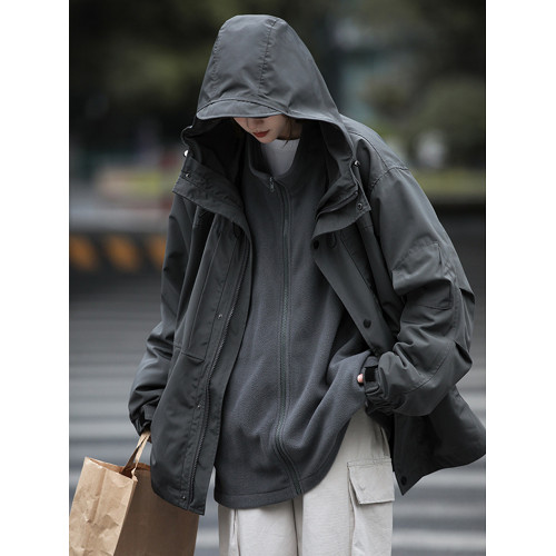 黑武士機能桑延沖鋒衣外套男款秋冬季工裝夾克短風衣 黑武士機能桑延沖鋒衣外套男款秋冬季工裝夾克短風衣