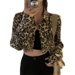 豹紋小外套女辣妹短款外搭開衫薄款長袖防曬服上衣2021年夏季新款