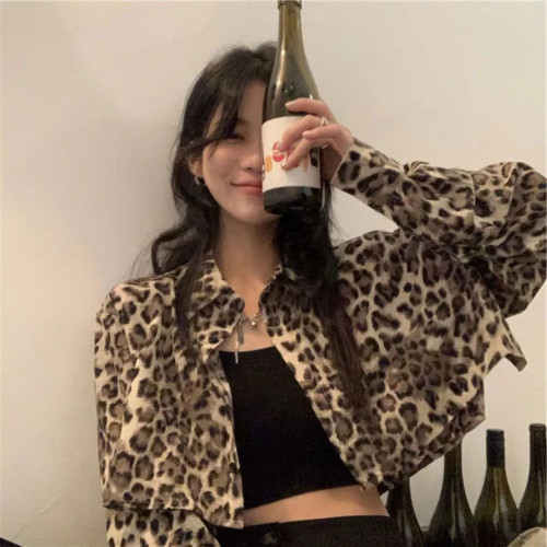 豹紋小外套女辣妹短款外搭開衫薄款長袖防曬服上衣2021年夏季新款 豹紋小外套女辣妹短款外搭開衫薄款長袖防曬服上衣2021年夏季新款
