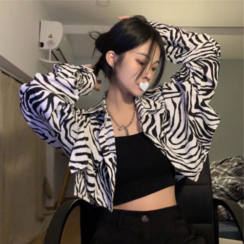 豹紋小外套女辣妹短款外搭開衫薄款長袖防曬服上衣2021年夏季新款 豹紋小外套女辣妹短款外搭開衫薄款長袖防曬服上衣2021年夏季新款