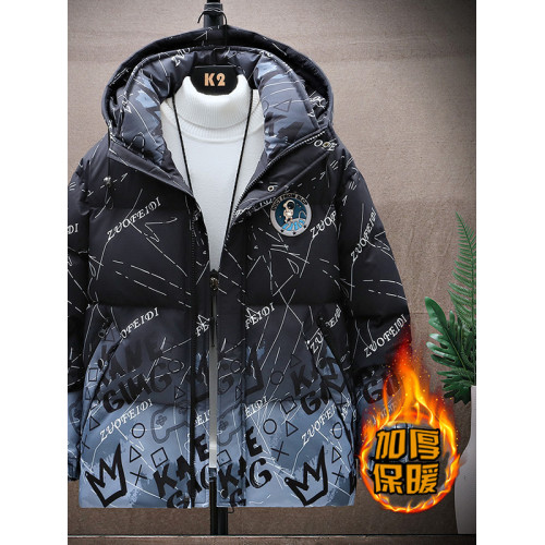 男士羽絨服2025新款潮流寬松休閒連帽加厚漸變棉衣青少年冬季外套 男士羽絨服2025新款潮流寬松休閒連帽加厚漸變棉衣青少年冬季外套