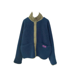 加厚羊羔毛外套女冬季新款韓版寬松撞色正反兩面穿搖粒絨立領上衣