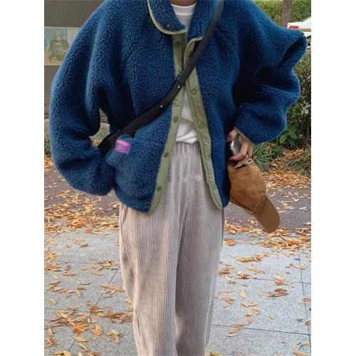 加厚羊羔毛外套女冬季新款韓版寬松撞色正反兩面穿搖粒絨立領上衣 加厚羊羔毛外套女冬季新款韓版寬松撞色正反兩面穿搖粒絨立領上衣