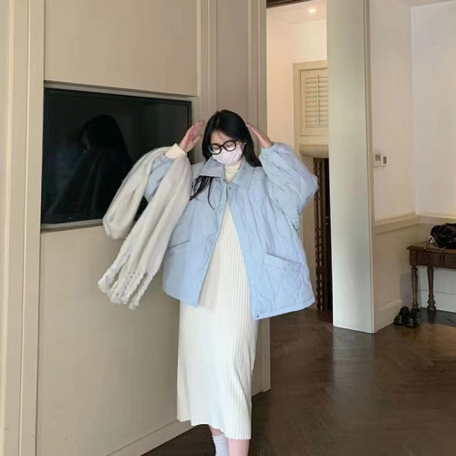 2025年春秋新款輕薄羽絨棉服女麵包服寬松翻領韓版短款棉衣外套潮 2025年春秋新款輕薄羽絨棉服女麵包服寬松翻領韓版短款棉衣外套潮