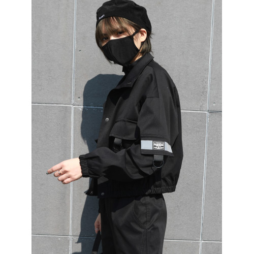 個性夾克女秋冬短款2025新款小個子帥氣顯瘦工裝夾棉夾克短外套潮 個性夾克女秋冬短款2025新款小個子帥氣顯瘦工裝夾棉夾克短外套潮