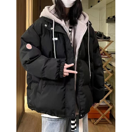 假兩件羽絨服女冬季2025新款韓系寬松冬裝羊羔毛外套女款加絨加厚 假兩件羽絨服女冬季2025新款韓系寬松冬裝羊羔毛外套女款加絨加厚